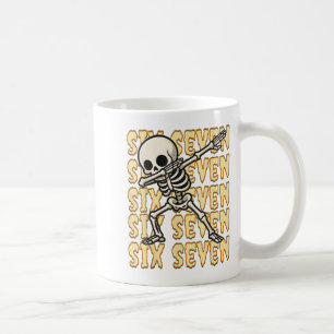 Caneca De Café 67 Halloween Engraçado Seis Sete Meme Brainrot Esq