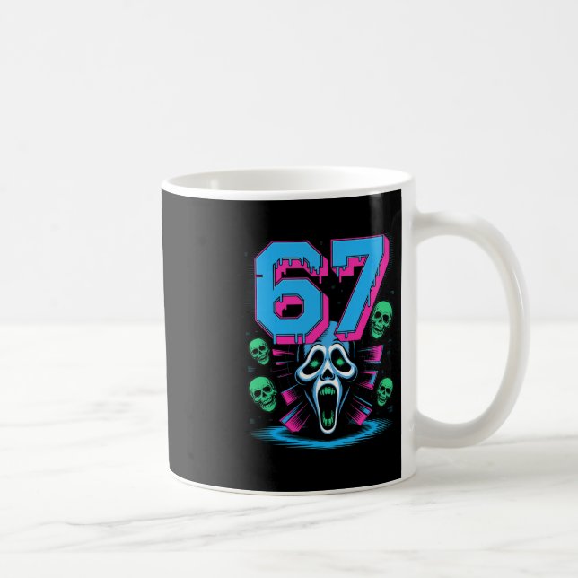 Caneca De Café 67 Halloween Scp Horror Face Camisa Assustadora de (Direita)