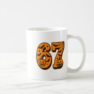 Caneca De Café 67 Halloween Seis Sete Meninos Brainrot