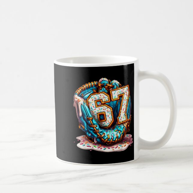 Caneca De Café 67 Ice Cream Drip Funny Six Seven Baseball  (Direita)