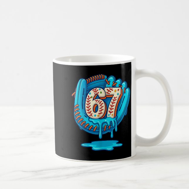 Caneca De Café 67 Ice Cream Drip Funny Six Seven Baseball  (Direita)
