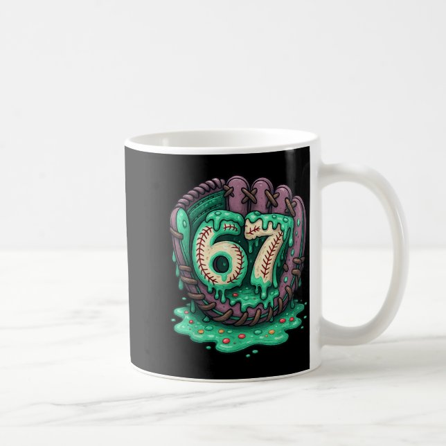 Caneca De Café 67 Ice Cream Drip Funny Six Seven Baseball  (Direita)
