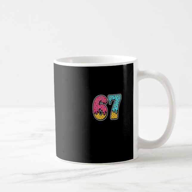 Caneca De Café 67 Ice Cream Drip Meme Six Seven Funny Gen Alpha D (Direita)