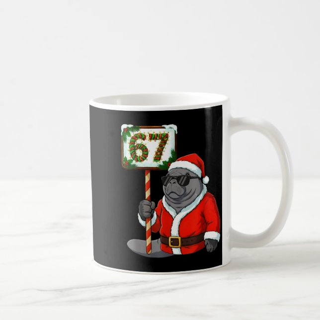 Caneca De Café 67 Manatee Christmas Six Seven Meme Brainrot Manat (Direita)