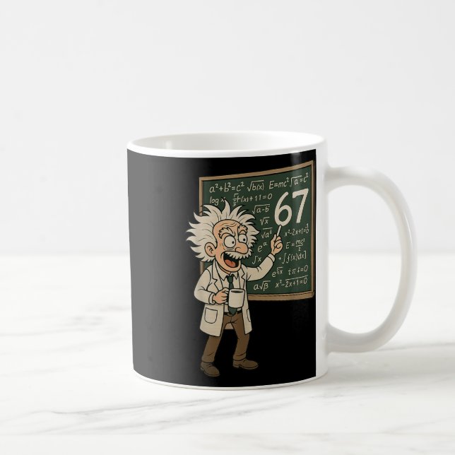 Caneca De Café 67 Math Meme Funny Professor Genius Chalkboard  (Direita)