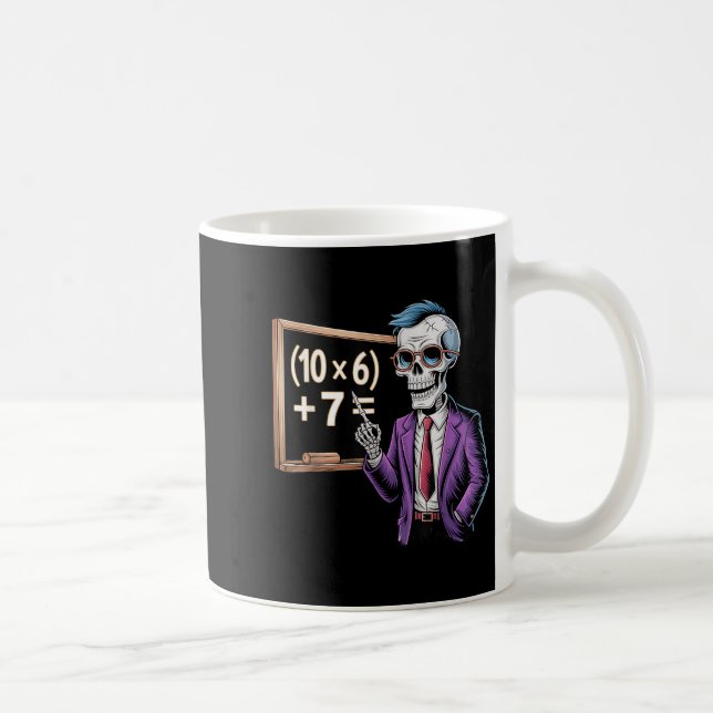 Caneca De Café 67 Math Teacher Meme Brainrot Six Seven Halloween  (Direita)