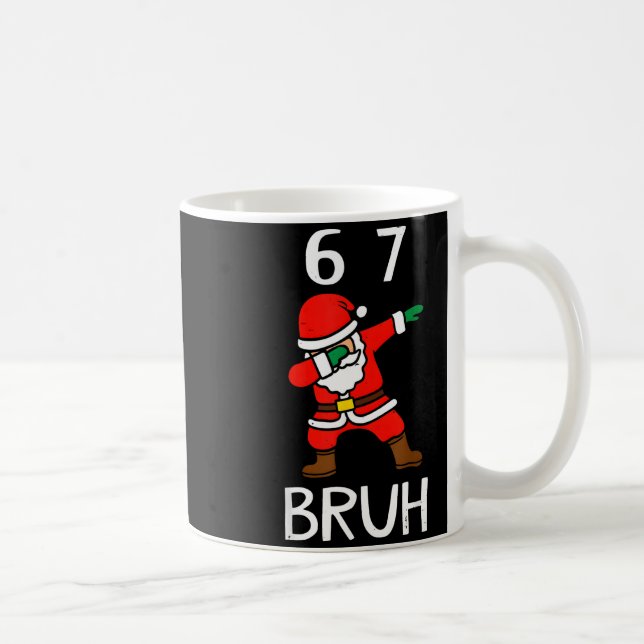 Caneca De Café 67 Meme 6 7 Funny Christmas Dabbing Santa Six Seve (Direita)