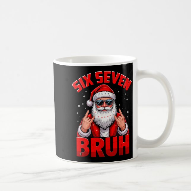 Caneca De Café 67 Meme 6 7 Funny Christmas Santa Rock On Six Seve (Direita)
