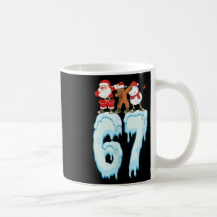 Caneca De Café 67 Meme de Natal 6 7 Números Seis Sete Crianças Di