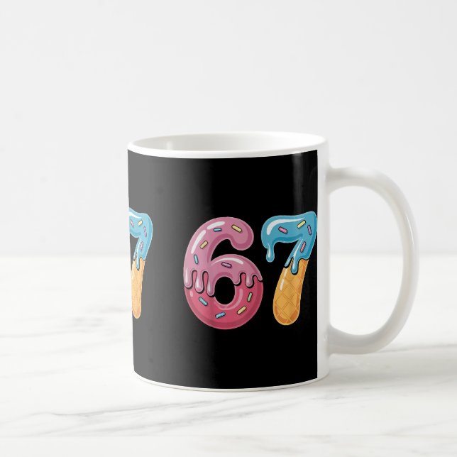 Caneca De Café 67 Meme de Sorvete Drip Engraçado Six Seven Geraçã (Direita)