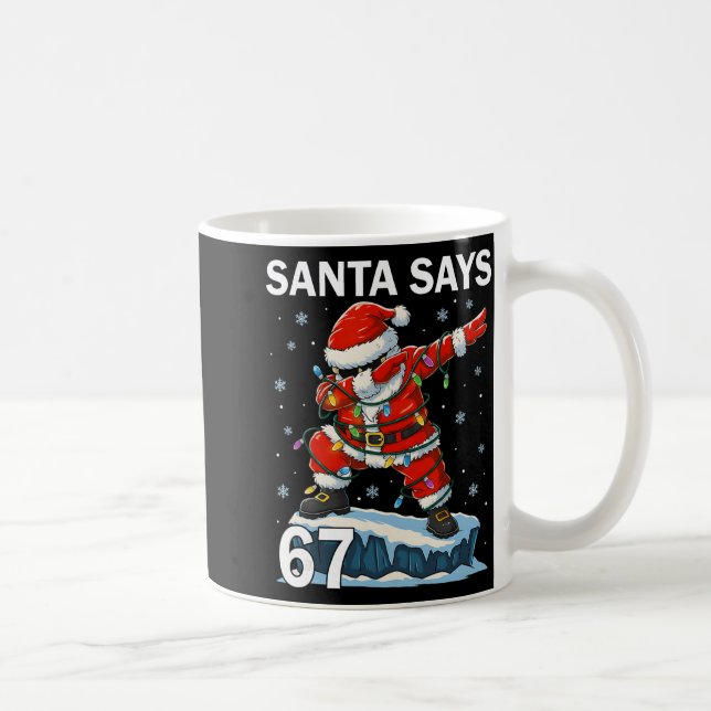 Caneca De Café 67 Meme Divertido Seis Sete Natal 6-7 Meme Papai N (Direita)