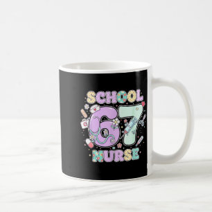 Caneca De Café 67 Meme Enfermeira Escolar Divertida Seis Sete Mem