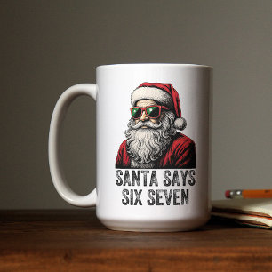 Caneca De Café 67 Meme Engraçado O Papai Noel Diz Seis Sete Natal