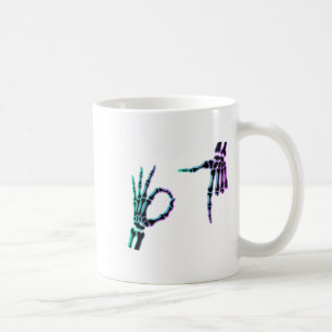 Caneca De Café 67 Meme Esqueleto Mão 6 7 Halloween Seis Sete Cami