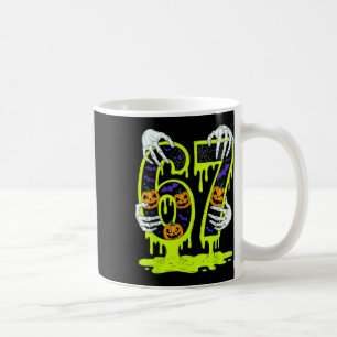Caneca De Café 67 Meme Esqueleto Tendência Halloween Divertido Se