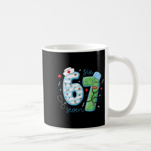 Caneca De Café 67 Meme Funny School Nurse Six Seven Meme Nursing  (Direita)