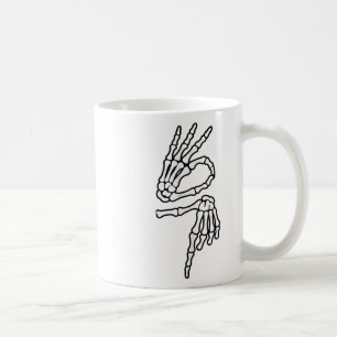 Caneca De Café 67 Meme Mão de Esqueleto 6 7 Halloween Seis Sete _