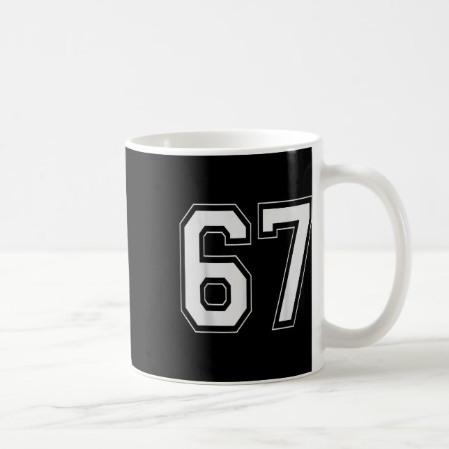 Caneca De Café 67 Meme Número Seis Sete Gíria Gen Alpha 6 7  (Direita)