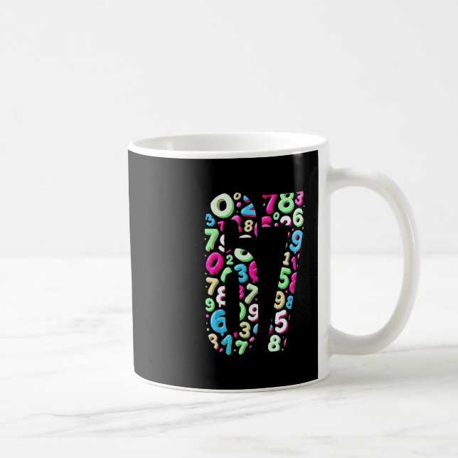Caneca De Café 67 Meme Oculto Tendendo Geração Z Alpha Seis Sete  (Direita)