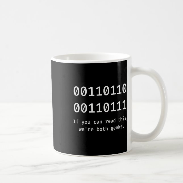 Caneca De Café 67 Meme Programador Código Binário Divertido Seis  (Direita)