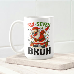 Caneca De Café 67 Meme Seis Sete Bruh Natal Divertido 6 7