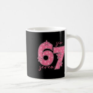 Caneca De Café 67 Meme Seis Sete Gíria Gen Alpha Fofo Rosa 6 7 Gi
