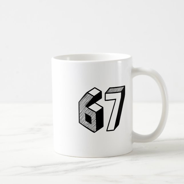 Caneca De Café 67 Meme Six Seven 6-7 Piada Divertida da Internet  (Direita)