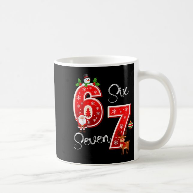 Caneca De Café 67 Meme Six Seven Christmas Pajamas For Women Men  (Direita)