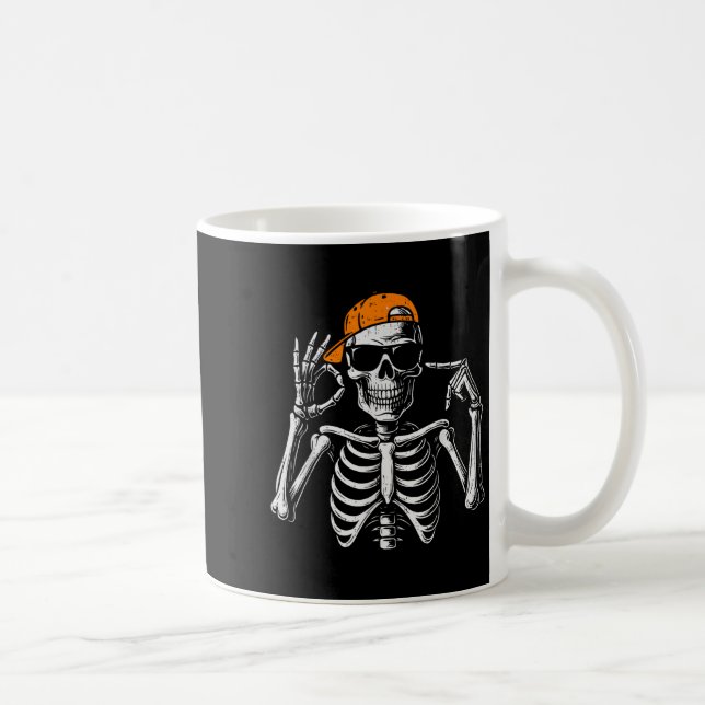 Caneca De Café 67 Meme Trendy Skeleton Halloween Funny Six Seven  (Direita)