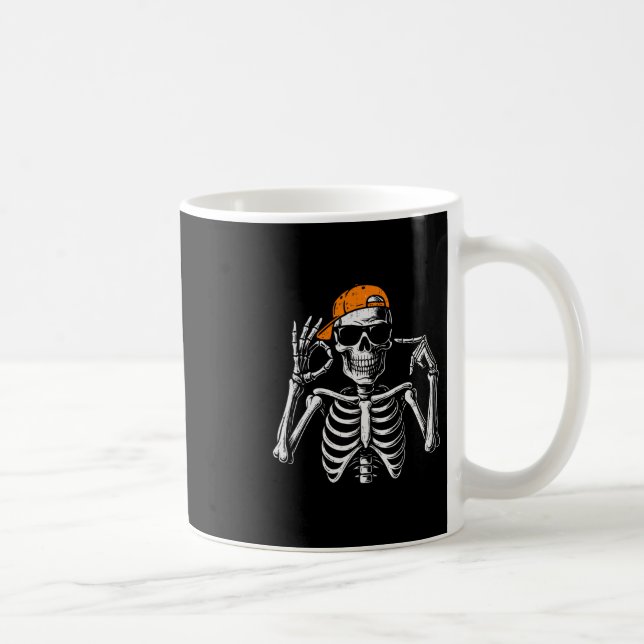 Caneca De Café 67 Meme Trendy Skeleton Halloween Funny Six Seven  (Direita)