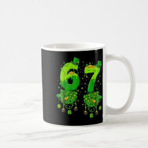 Caneca De Café 67 Meme Trevos de São Patrício Seis Sete Trevo de