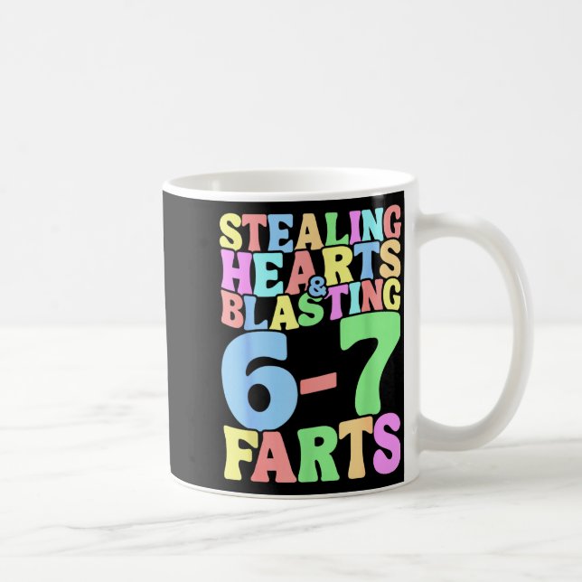 Caneca De Café 67 Meme Valentine's Day Six Seven 6-7 Funny Steali (Direita)