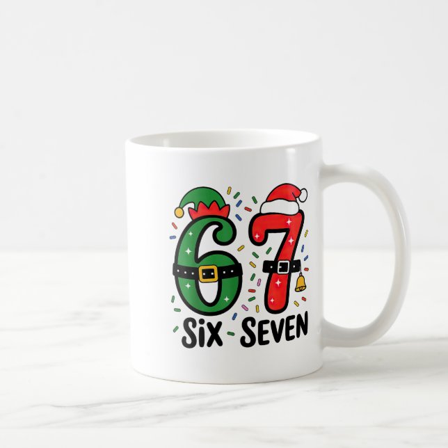 Caneca De Café 67 Natal 6 7 Meme Seis Sete Xmas  (Direita)