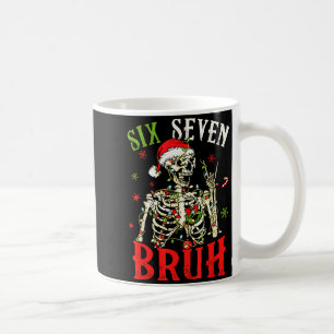 Caneca De Café 67 Natal Divertido Seis Sete Bruh Meme Esqueleto P