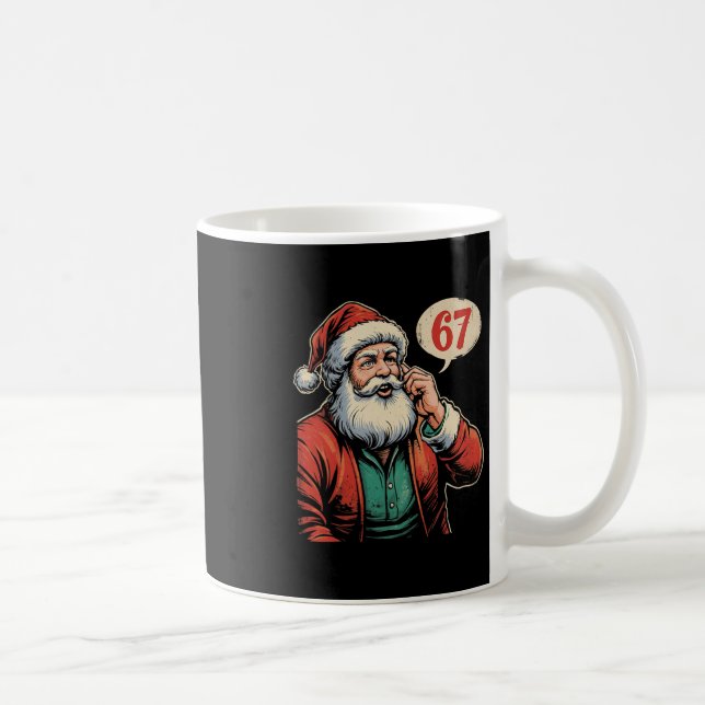 Caneca De Café 67 Natal Divertido Seis Sete Meme Brainrot Papai N (Direita)