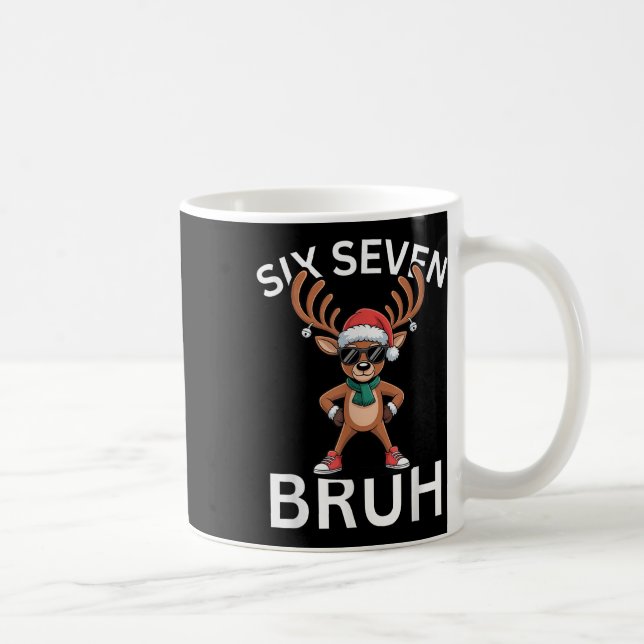Caneca De Café 67 Natal Divertido Seis Sete Meme Reindeer Brainro (Direita)