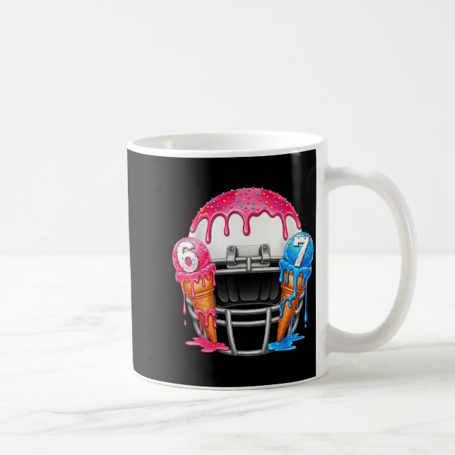 Caneca De Café 67 Number Ice Cream Drip American Football Art  (Direita)