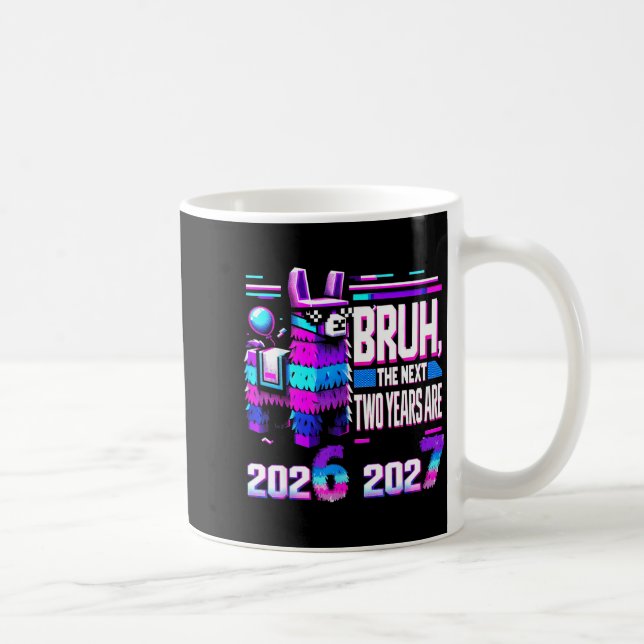 Caneca De Café 67 Nye 2026 Funny Llama Nata New Years Eve Party 6 (Direita)