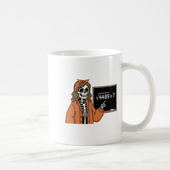 Caneca De Café 67 Professor de Matemática Esqueleto Halloween Rai (Direita)