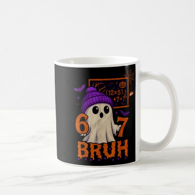 Caneca De Café 67 Professor Fantasma de Halloween Seis Sete Meme  (Direita)