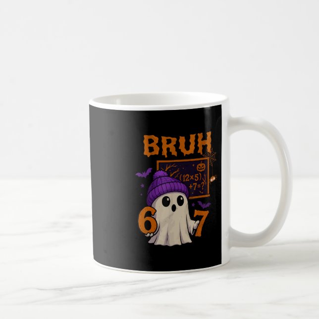 Caneca De Café 67 Professor Fantasma de Halloween Seis Sete Meme  (Direita)