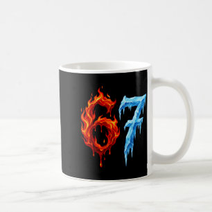 Caneca De Café 67 Seis Sete 6-7 Gelo Flamejante Piada Adolescente