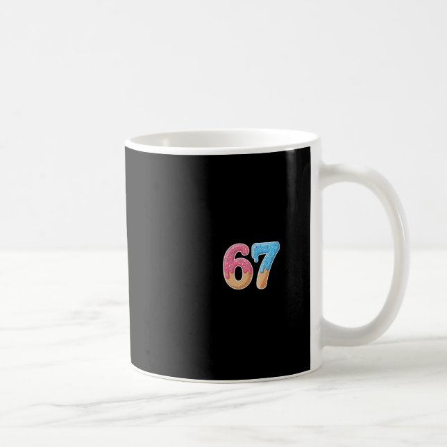 Caneca De Café 67 Seis Sete 6 7 Meme Sorvete Gotejamento Frente E (Direita)