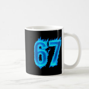 Caneca De Café 67 Seis Sete Chama Azul Colorido Legal Divertido 6