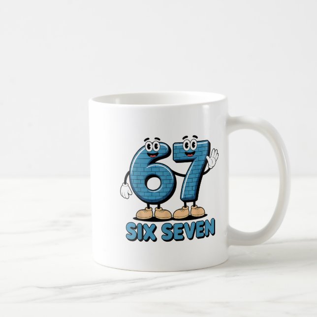 Caneca De Café 67 Six Seven 6-7 Funny Italian Brainrot Kids Gamin (Direita)