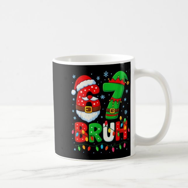 Caneca De Café 67 Six Seven Bruh 6 7 Meme Funny Christmas Boys Sa (Direita)