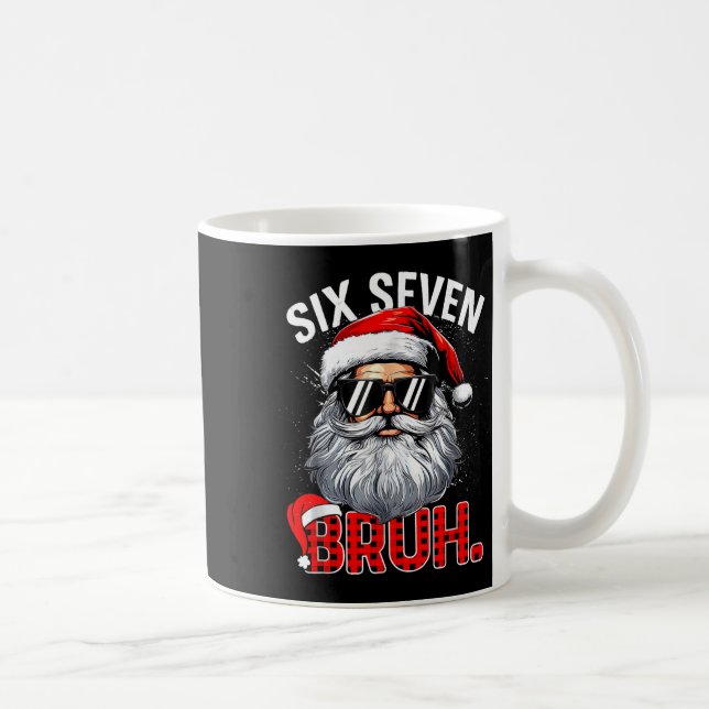 Caneca De Café 67 Six Seven Bruh Funny Santa Bruh Plaid Christmas (Direita)