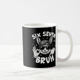 Caneca De Café 67 Six Seven Bruh Rosto de Coelho Fofo Com Óculos
