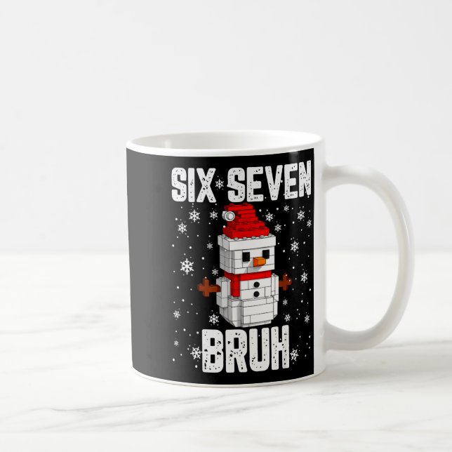 Caneca De Café 67 Six Seven Bruh Snowman Building Blocks Christma (Direita)