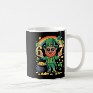 Caneca De Café 67 Six Seven Divertido 6 7 Meme Dia de São Patríci